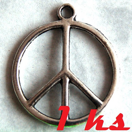 Stříbrný symbol peace - 1ks — foto 1