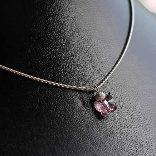 Small Butterfly - Ag 925 - Swarovski - Light Rose — foto 1