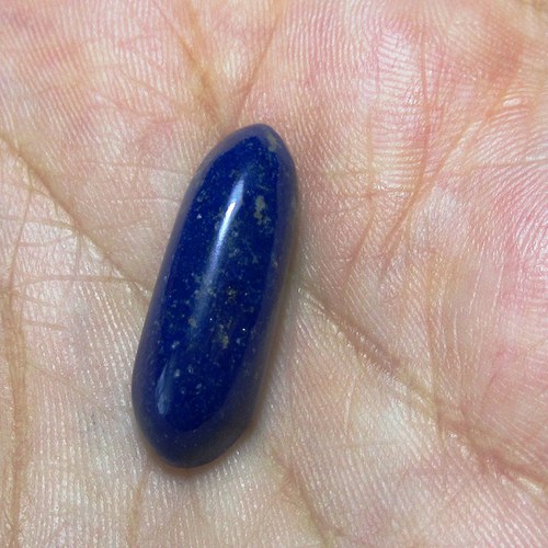 Lapis lazuli, extra modrý -přírodní; kabošon č.4 — foto 1