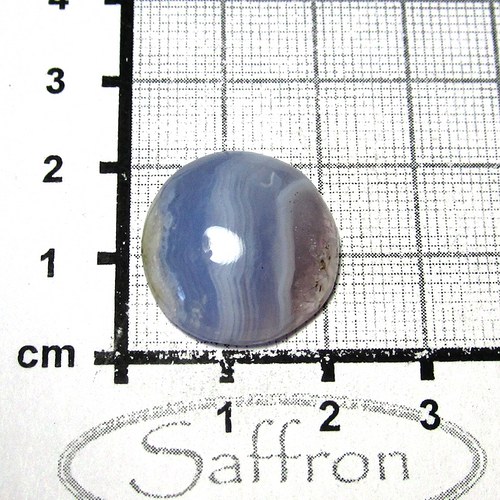 Modrý chalcedon s ametystem kabošon č.01 — foto 1