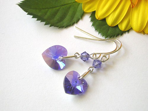 Swarovski srdíčka Tanzanite AB — foto 1
