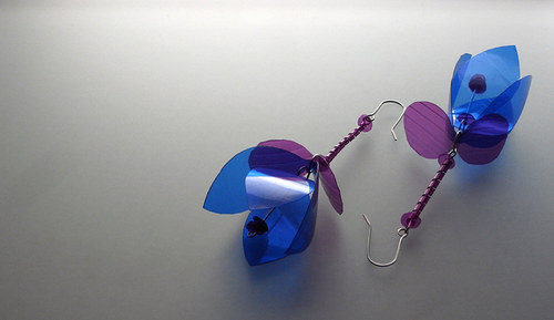 Náušnice Fuchsia-ModTma-Růž