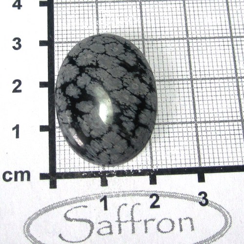 Obsidián vločkový , kabošon 2,2 x 3cm, č.4 — foto 1
