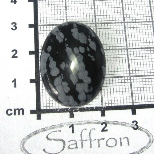 Obsidián vločkový , kabošon 2,2 x 3cm, č.6 — foto 1