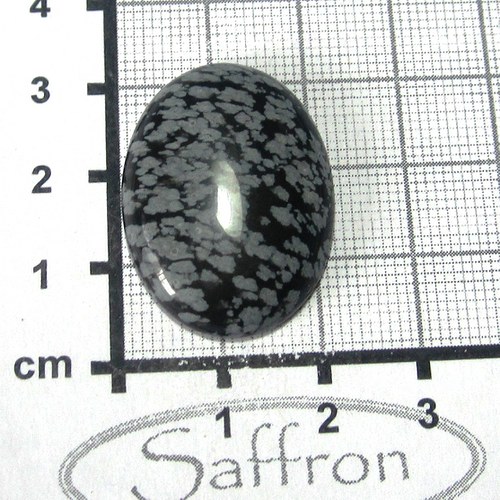 Obsidián vločkový , kabošon 2,2 x 3cm, č.7 — foto 1