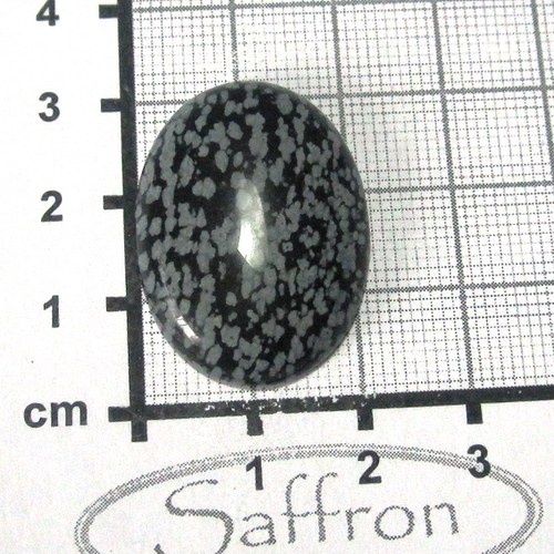 Obsidián vločkový , kabošon 2,2 x 3cm, č.9. — foto 1