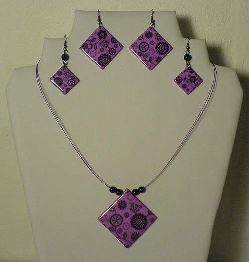 FIMO Black & violet flowers — foto 1