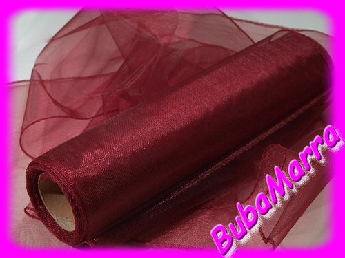 ~ ORGANZA ~ šíře 22 cm ~ SVATEBNÍ ~ BORDÓ