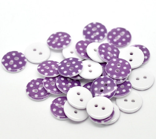 Knoflíky plastový 18 mm PUNTÍK FIALOVÝ