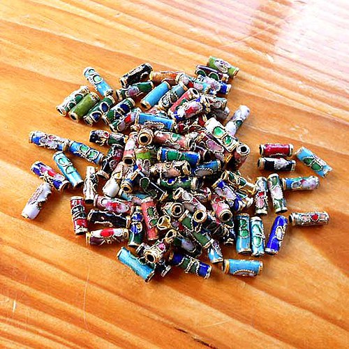 Cloisonne Trubičky 9mm - 10ks - Mix — foto 1