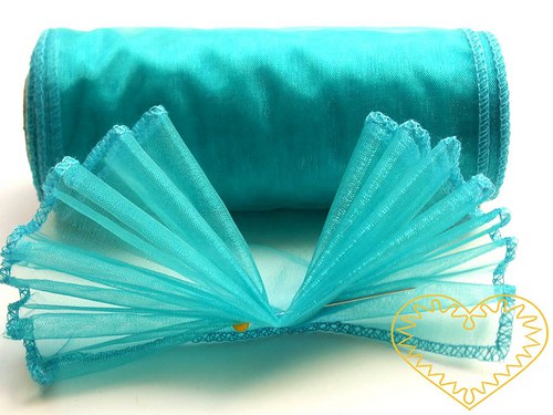 Organza tyrkysová - šíře 12 cm