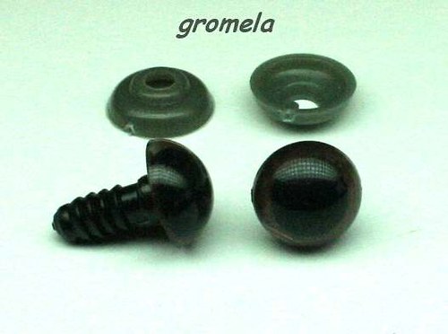 Bezpečnostní oči s pojistkou hnědé 12 mm