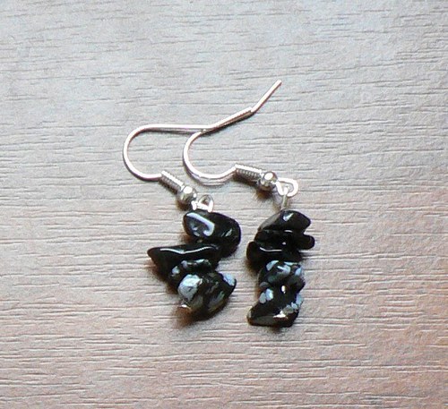 Náušnice s obsidiánem — foto 1