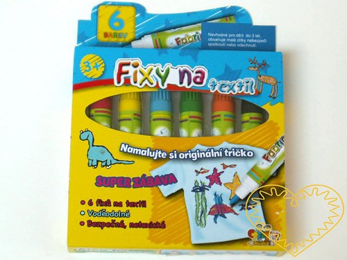Fixy na textil - 6 kusů