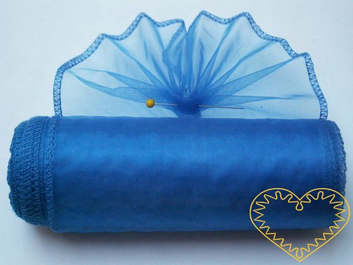 Organza modrá - šíře 12 cm — foto 1