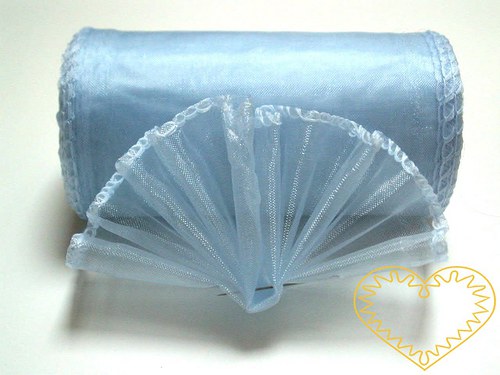 Organza světle modrá - šíře 10 cm — foto 1