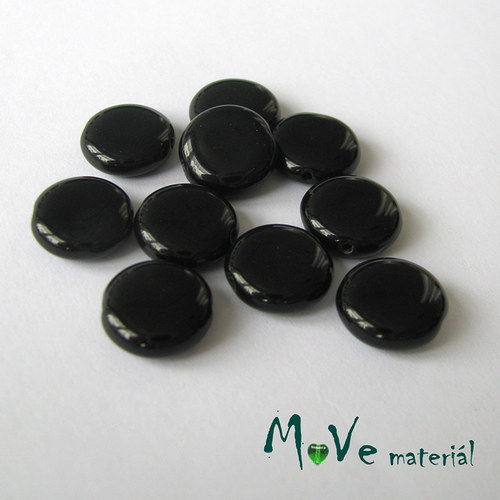 Český korálek placka černá 11x2mm 10ks — foto 1