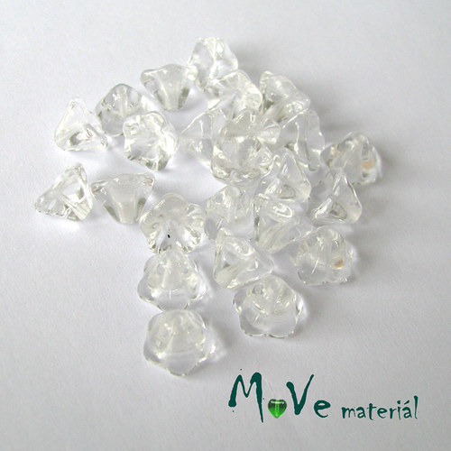 České korálky kytičky 8x6mm 24ks, čiré — foto 1