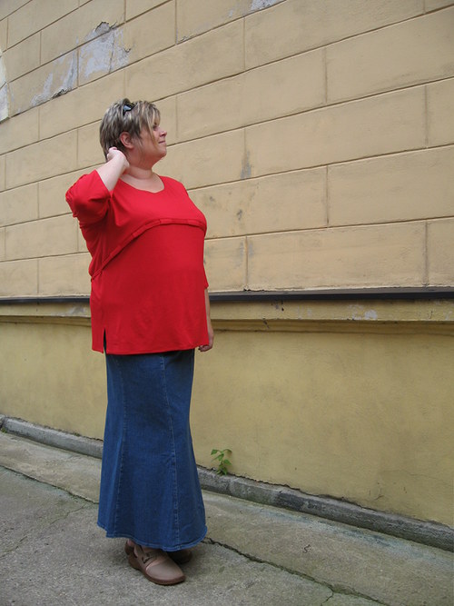 Riflová dílová... sukně — foto 1
