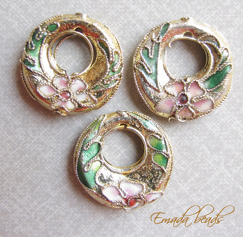 Cloisonne věneček zlatá., 2,1 cm — foto 1