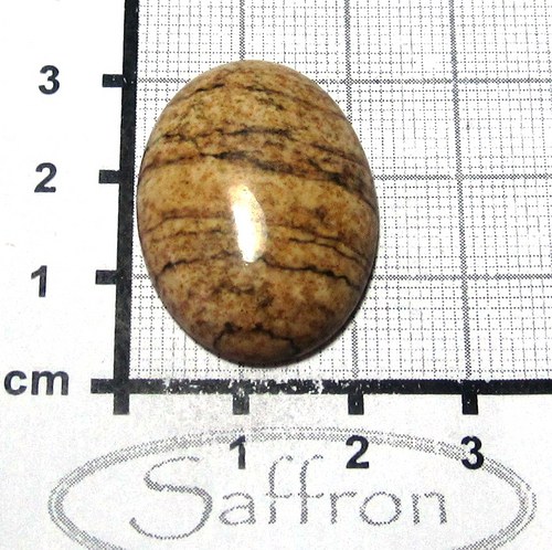 Obrázkový jaspis, velký kabošon č.9 — foto 1