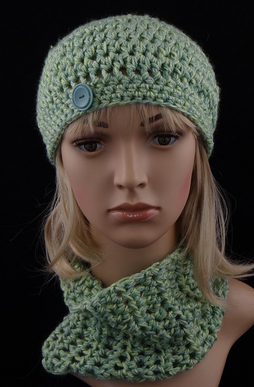 Dámská čepice/baret + nákrčník, podzim/zima