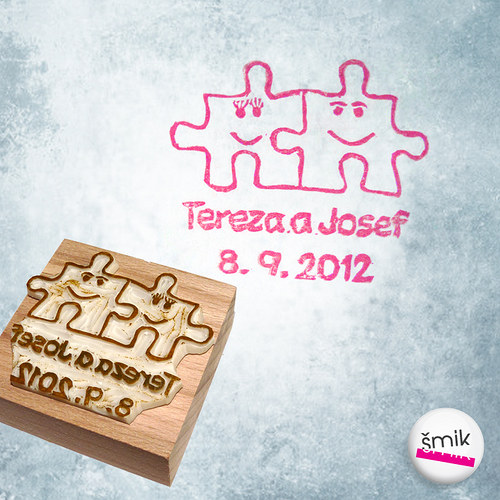 Svatební puzzlíky – razítko na přání — foto 1