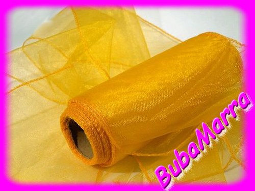~ ORGANZA ~ šíře 15 cm ~ SVATEBNÍ ~ ŽLUTÁ