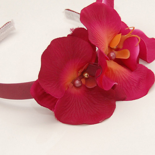 Malinová orchidej ... čelenka — foto 1