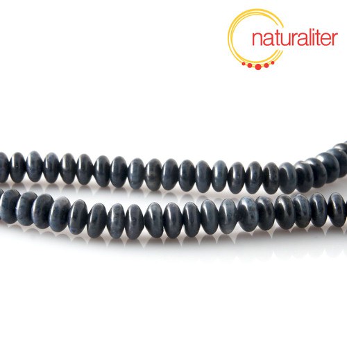 Dumortierit rondelky 6x3 mm, šňůra 40cm
