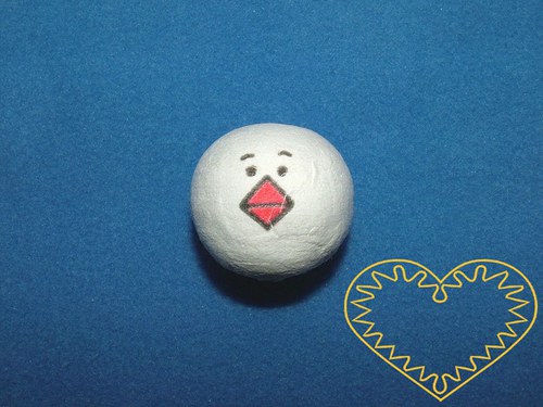 Hlavička vatová - ptáček - ø 3 cm