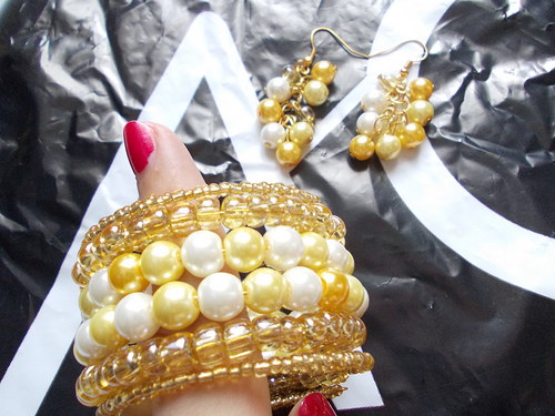 Souprava "Gold luxury" - náramek + naušnice — foto 1