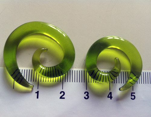 Piercingová naušnice snail:transparent green — foto 1