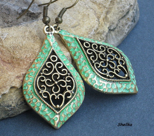 Náušnice ,,GREEN TEAR,, — foto 1