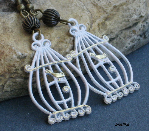 Náušnice ,,BIRD CAGE,, — foto 1