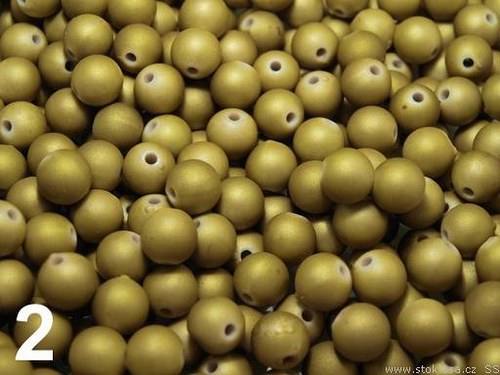 Korálek mat pogum/ khaki sv. č.2/ 8mm/ 20ks