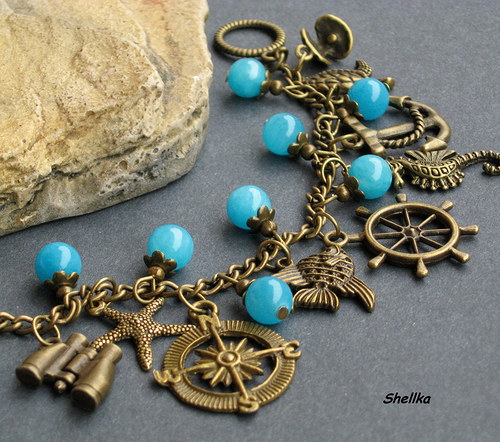 Náramek,,MARINE,, s jadeitem — foto 1