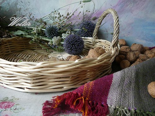 Mísa ala košík kulatá - bílé proutí — foto 1