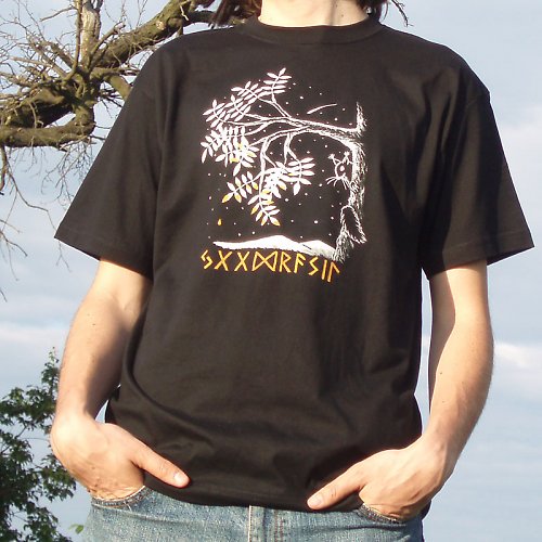 "Yggdrasil" - malované tričko — foto 1