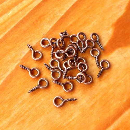 Očko se Závitem 5x10mm - 10ks - Měděné