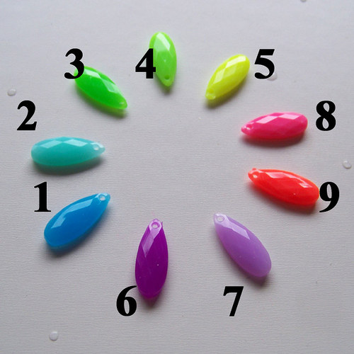 Slzy akryl NEON / modrá č.1/ 20x8mm / 6ks