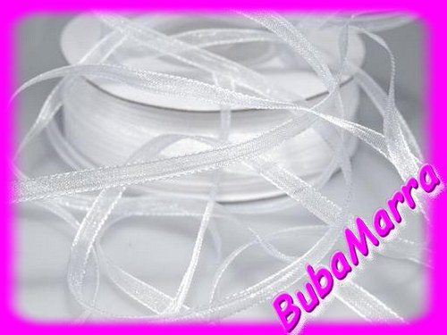 ~ ŠIFONOVÁ STUHA ~ šíře 3mm ~ 3m ~ BÍLÁ
