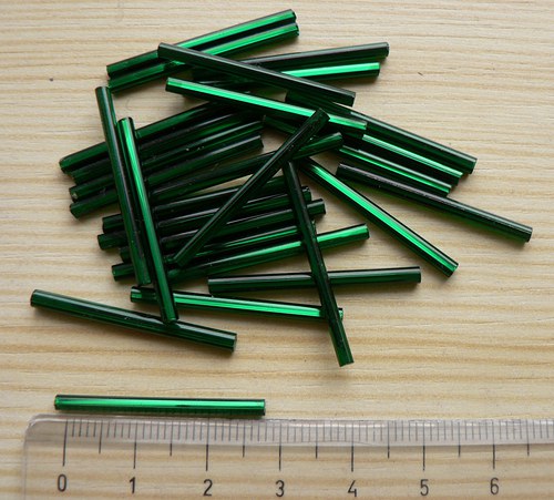 Tyčky skleněné zelené - 3 cm — foto 1