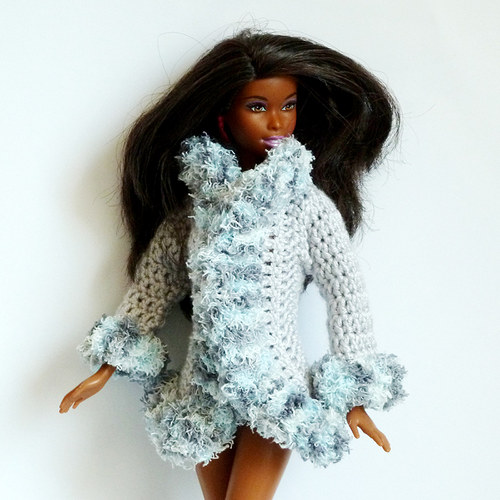 Luxusní šedo-modrý kabátek pro Barbie — foto 1
