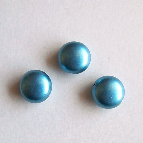 Korálek lentilka LESK/ modrá /17x11mm/ 6ks