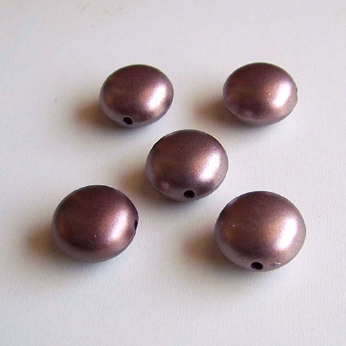 Korálek lentilka LESK/ hněddá /17x11mm/ 6ks