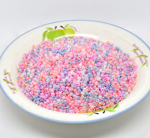Rokajl 6/0 cca 4mm/ růžovomodrolososová/ 500g