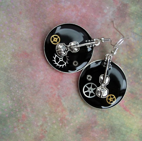 Steampunkové náušnice — foto 1