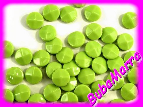 ~ KORÁLKY velké placky Ø18mm SADA 8 KS ZELENÁ