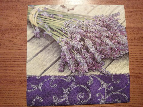 Ubrousek na decoupage - svazek levandule